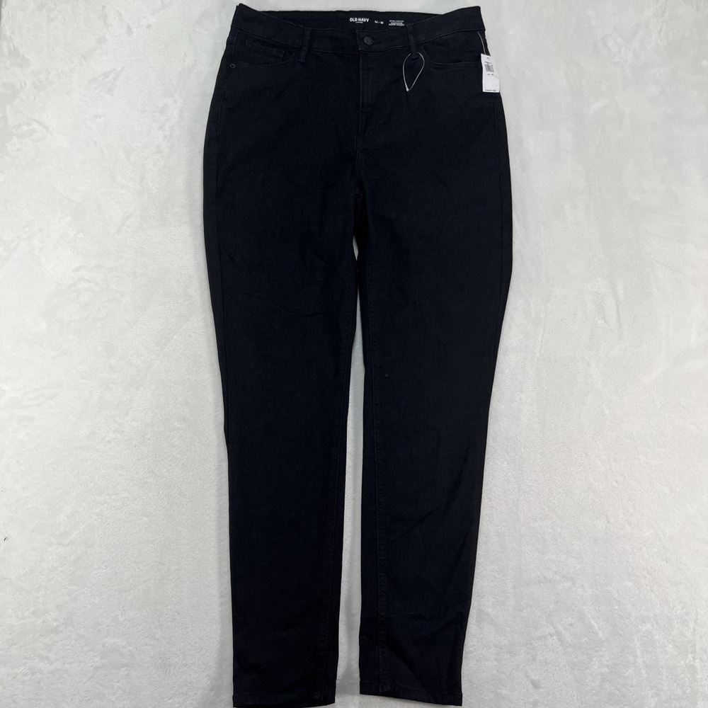 Old Navy Extra High-Rise Rockstar Super Skinny Jeans Womens 14-18 Black NEW